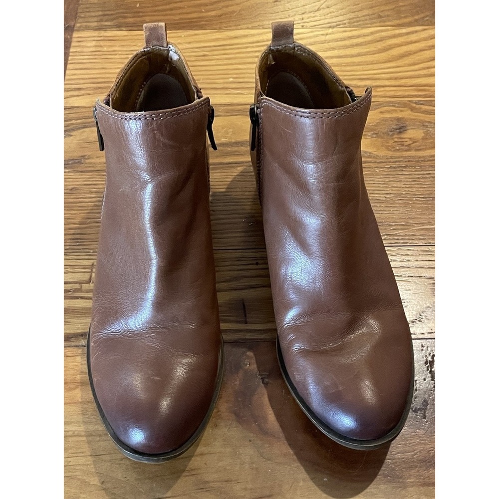 Lucky Brand Womens Basel Ankle Bootie Toffee Brown Leather 7.5M